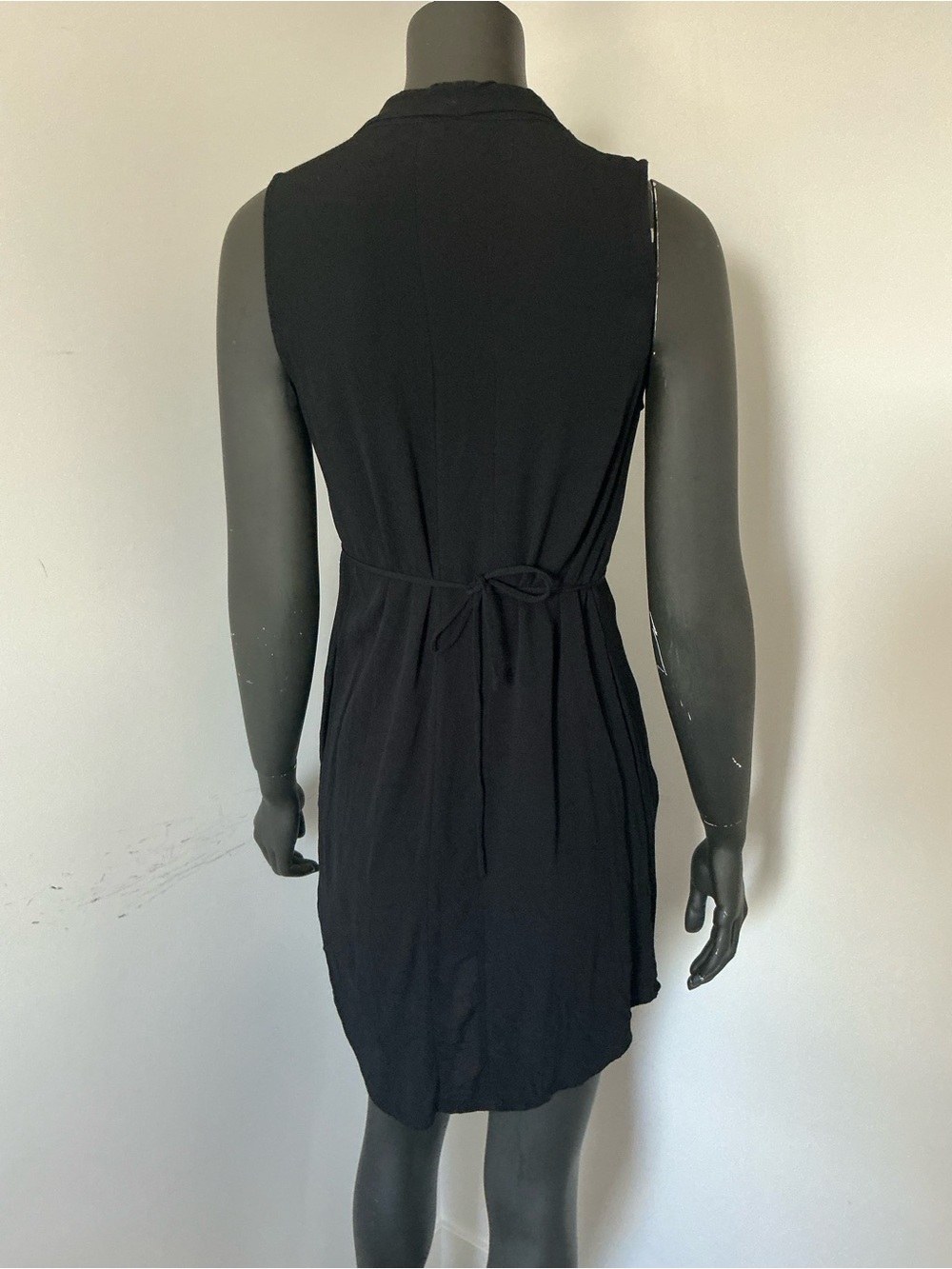 174. Maeve Anthropologie Sleeveless Black V-Neck Rayon Dress - Picture 6 of 8